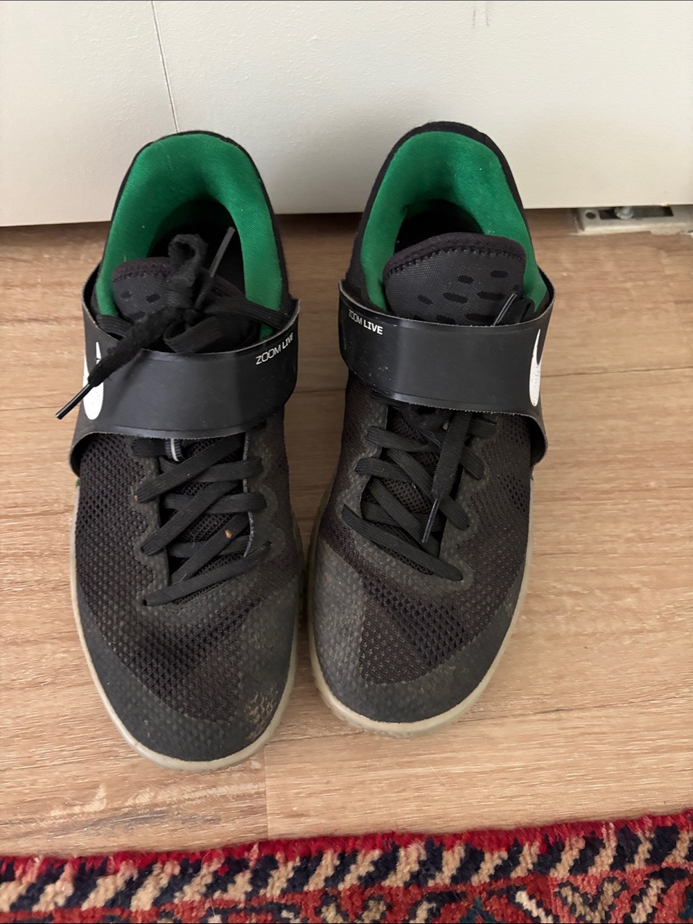 Nike Black Athletic Shoes with Green Interior